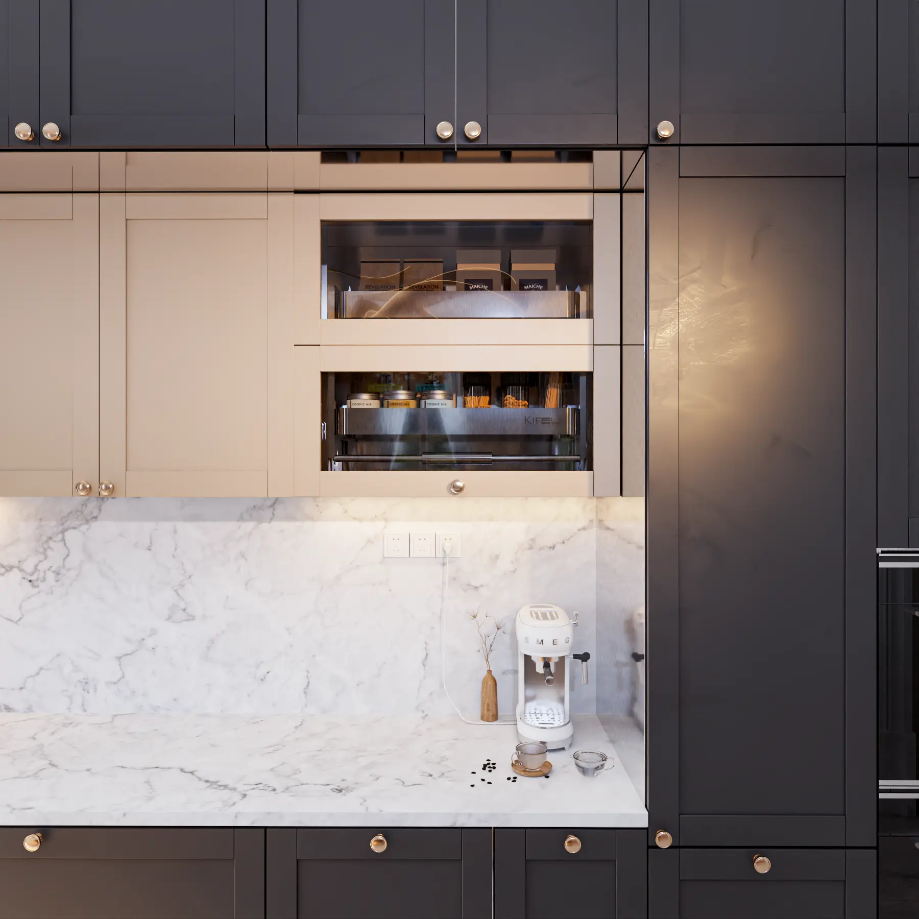 Tủ gia vị nâng hạ cơ – P751TR