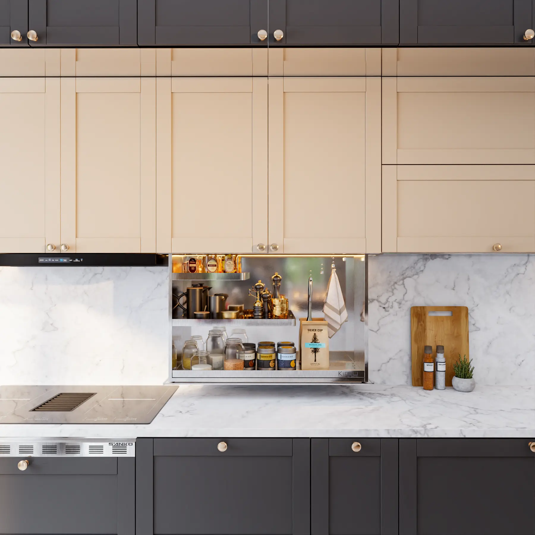 Tủ gia vị nâng hạ điện – P901TE